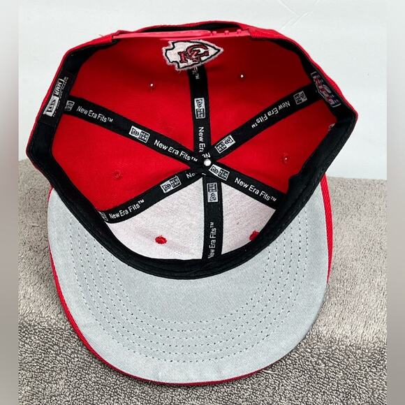 NEW NFL KANSAS CITY CHIEFS New Era 9Fifty Red Embroidered Logo Snapback Wool Hat - Picture 4 of 4